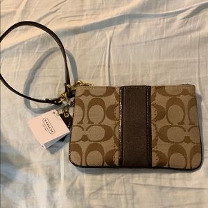 Coach Brown Wristlet